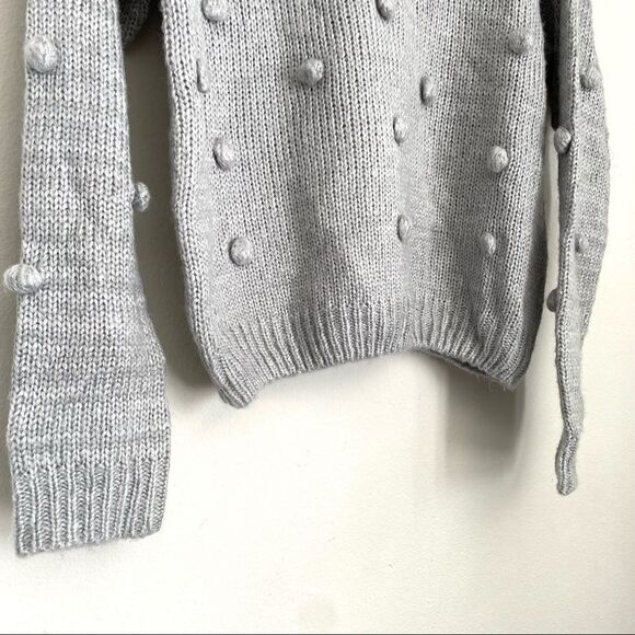 LUMIERE grey pom knit sweater - Picture 3 of 5